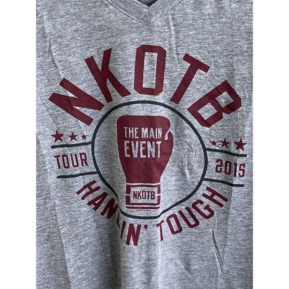 New Kids On The Block 2015 Gray Tour T-Shirt Women's XL Music Band New V-Neck - Picture 2 of 4